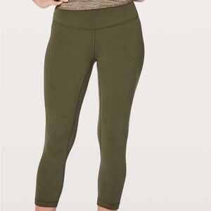 Olive Green Women's High-Waisted Leggings